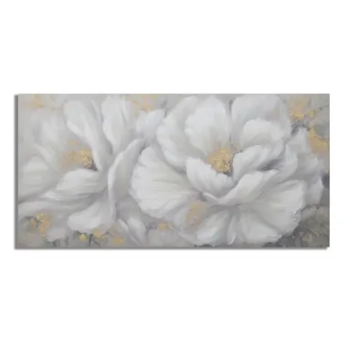 OBRAZ NA PŁÓTNIE WHITE/GOLD FLOWER 140X3,7X70 cm